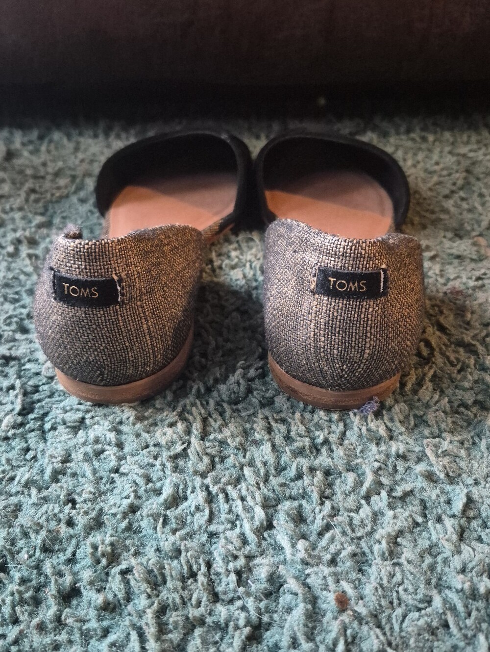Toms Jutti D'Orsay Flats Gray Black Size 9.5 - Picture 7 of 13
